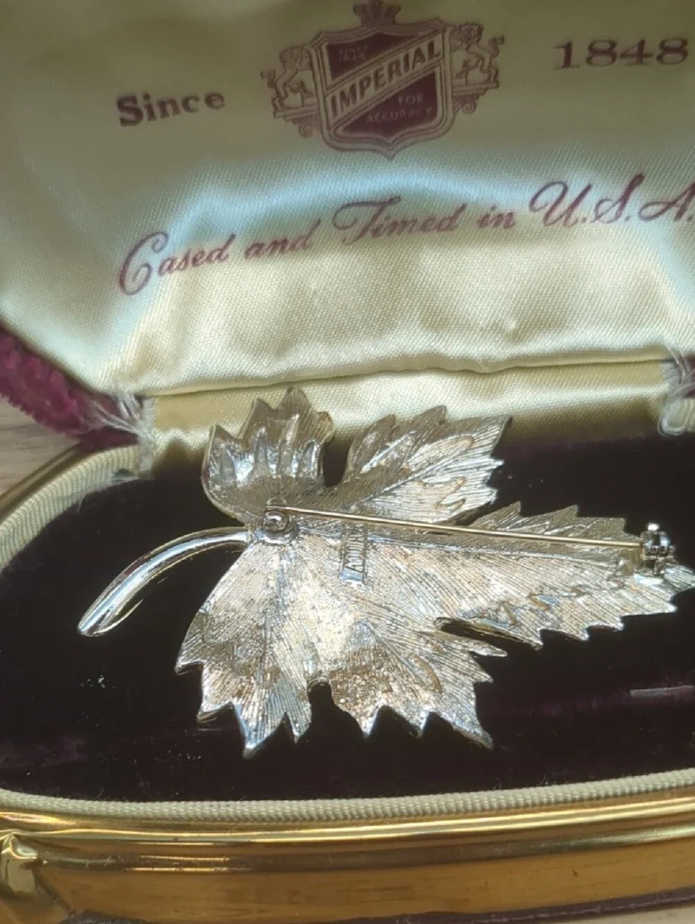 Vintage Sarah Coventry Silver-Tone Leaf Brooch